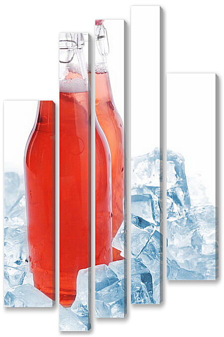 Модульная картина - Две бутылки и лед
