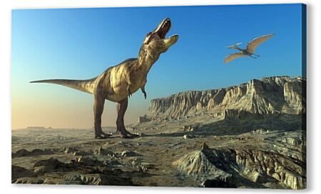 Картина маслом - Таранозавр "Тирекс" (динозавры)