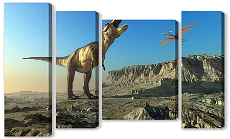 Модульная картина - Таранозавр "Тирекс" (динозавры)