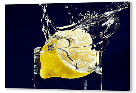 Картина маслом - Лимон в стакане воды
