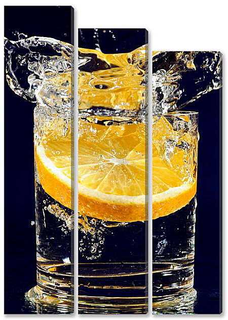 Модульная картина - Апельсин в стакане воды
