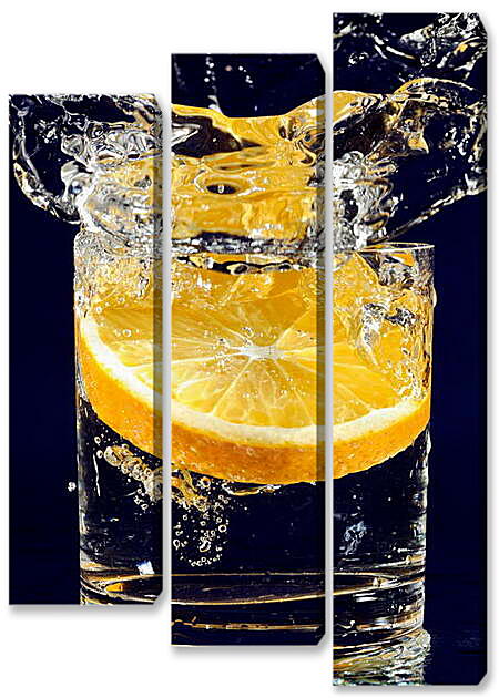 Модульная картина - Апельсин в стакане воды
