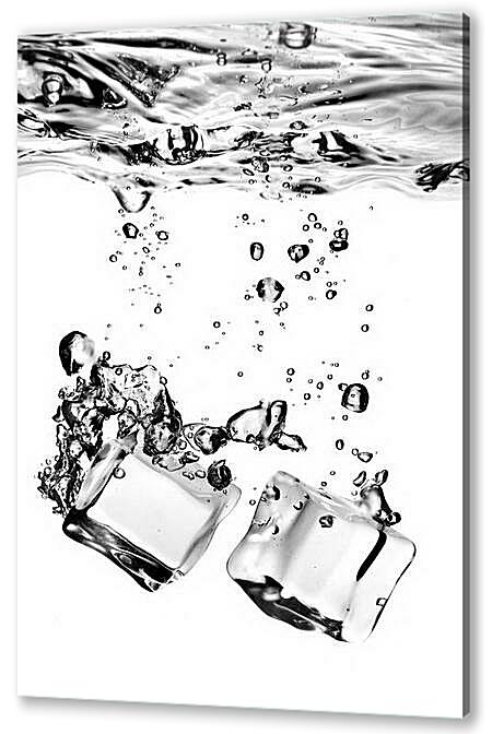 Постер (плакат) - Лед в пузырьках воды
