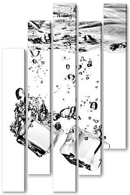 Модульная картина - Лед в пузырьках воды
