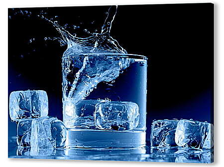 Картина маслом - Лед и брызги воды
