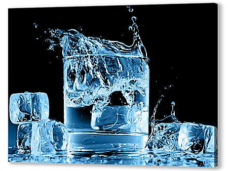 Картина маслом - Кубики льда в воде
