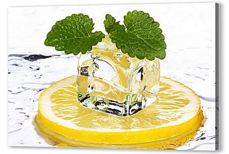 Картина маслом - Лед на лимоне
