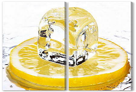 Модульная картина - Кубик льда на лимоне
