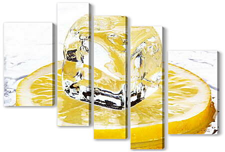 Модульная картина - Кубик льда на лимоне
