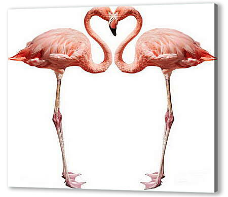 Картина маслом - Сердце фламинго