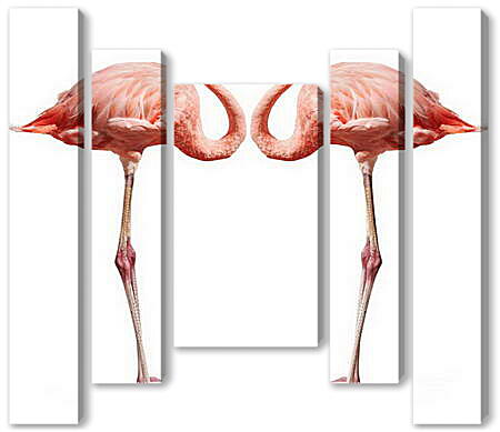 Модульная картина - Сердце фламинго