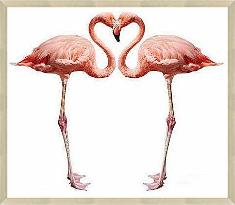 Картина - Сердце фламинго