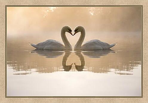 Картина - Лебеди на озере