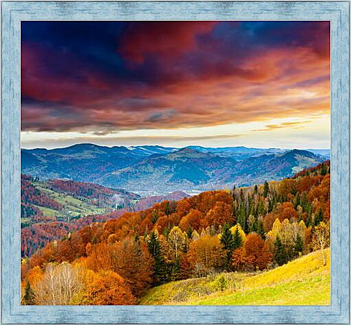 Картина - Золотая осень в горах