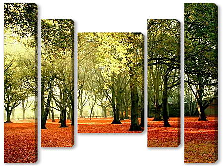 Модульная картина - Осенний парк
