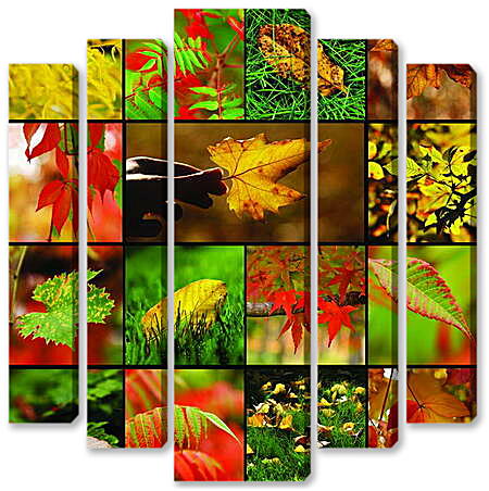 Модульная картина - Коллаж осенняя листва
