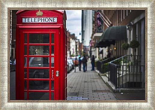 Картина - Красная телефонная будка. Лондон