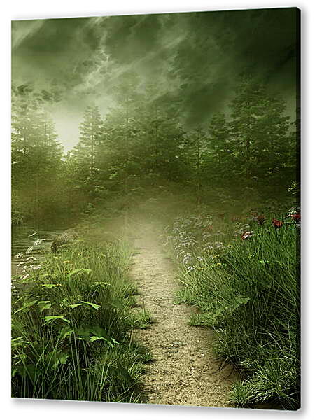 Постер (плакат) - Дорога и туман
