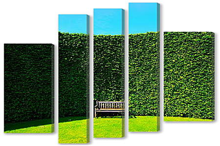Модульная картина - Зеленая стена в парке
