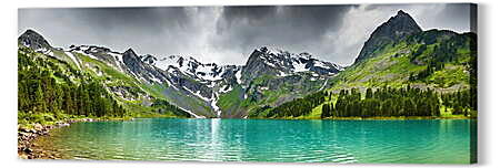 Картина маслом - Озеро панорама
