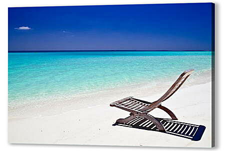 Картина маслом - Кресло на пляже
