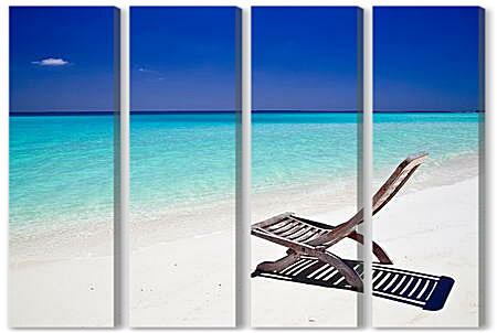 Модульная картина - Кресло на пляже
