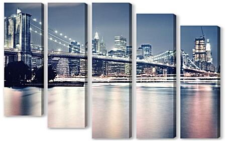 Модульная картина - Бруклинский мост. Нью-Йорк. Америка