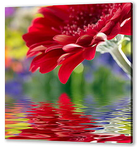 Картина маслом - Отражение цветка
