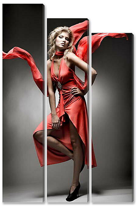 Модульная картина - В красном платье
