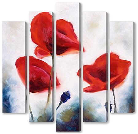 Модульная картина - Абстракция. Маки