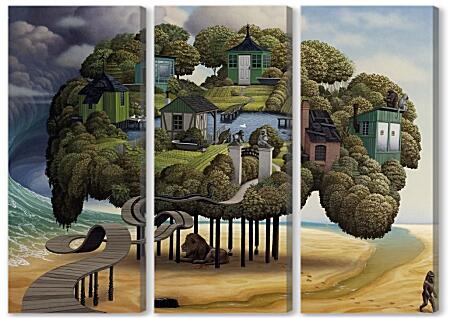 Модульная картина - Абстракция. Jacek Yerka (Яцек Йерка)