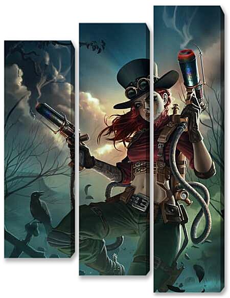 Модульная картина - Девушка со стволами