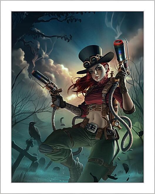 Картина - Девушка со стволами