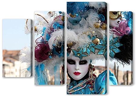 Модульная картина - Девушка на венецианском карнавале
