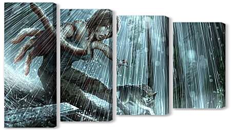 Модульная картина - Девушка и волк