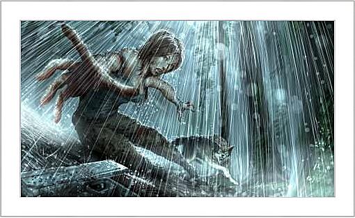 Картина - Девушка и волк