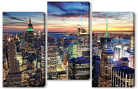 Модульная картина - Вечер над Нью-Йорком