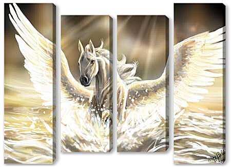 Модульная картина - Шикарный Пегас с расправленными крыльями