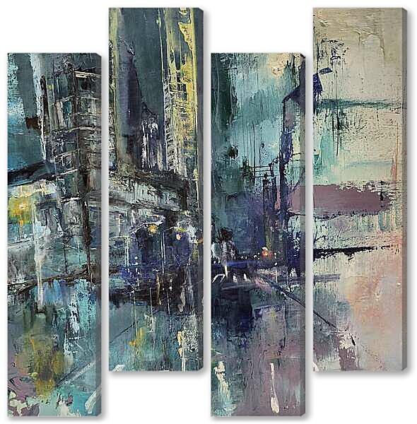 Модульная картина - Ночной город