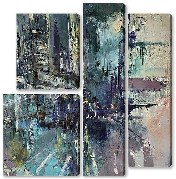 Модульная картина - Ночной город