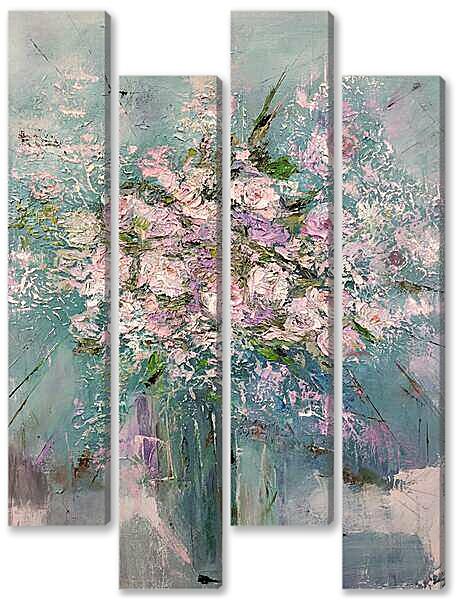 Модульная картина - Розовая нежность