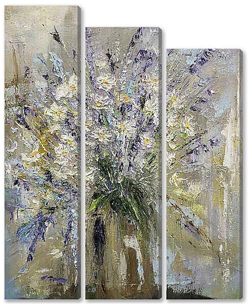 Модульная картина - Букет ромашек