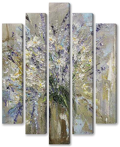 Модульная картина - Букет ромашек