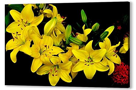 Картина маслом - Желтые лилии