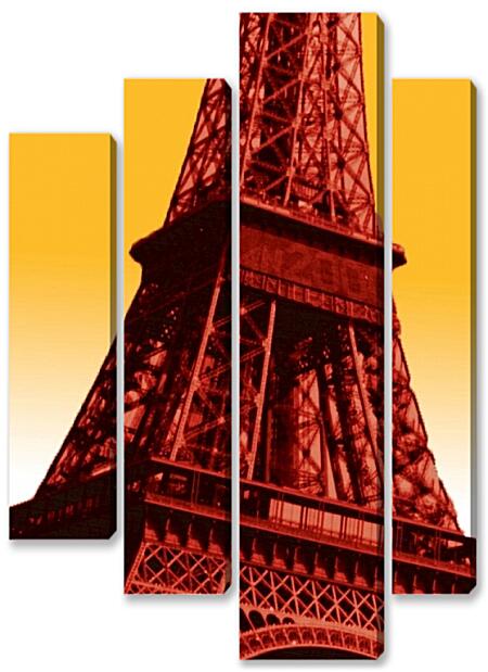 Модульная картина - Эйфелева башня. Поп-арт