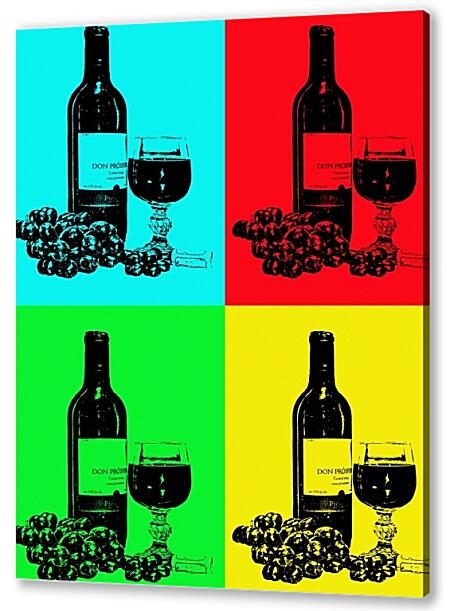 Постер (плакат) - Вино. Поп-арт