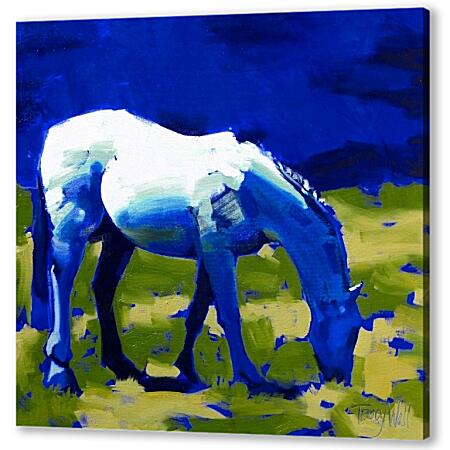 Постер (плакат) - Синяя лошадь