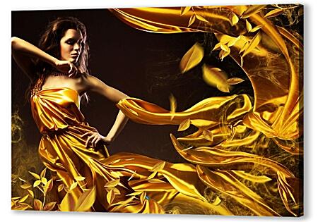 Постер (плакат) - Девушка в желтом платье