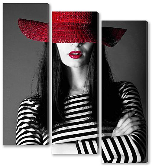 Модульная картина - Красная шляпка