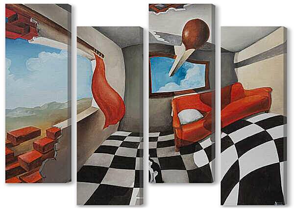 Модульная картина - Вашему коту плевать, что у Вас едет крыша...